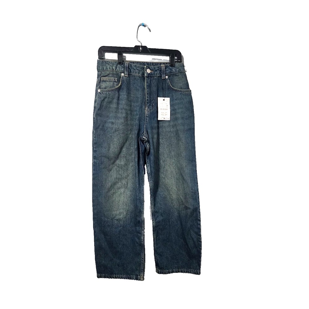 NEW Zara Jeans Women's Size 13-14 Denim Light‎ Wash Wide Leg High Rise Jeans